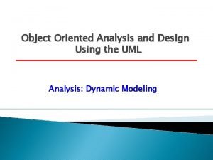 Object oriented analysis example
