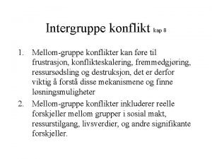 Intergruppekonflikt