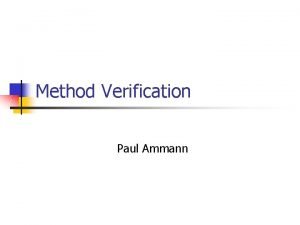 Method verification vs validation