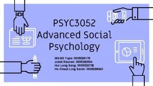 PSYC 3052 Advanced Social Psychology WANG Yujie 3035299179