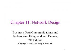 Chapter 11 Network Design Business Data Communications and