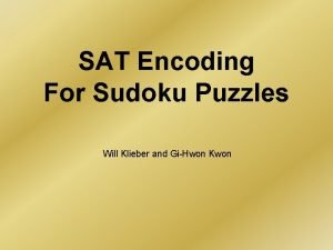 Sudoku sat solver