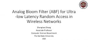 Analog Bloom Filter ABF for Ultra low Latency