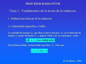 Procesos radiativos