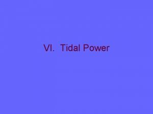 Tidal power definition