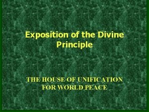 Exposition of the divine principle