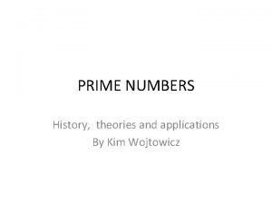 Prime numbers applications