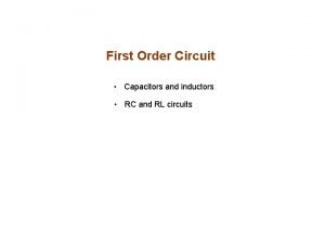 First order circuit