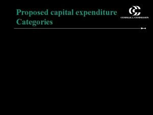 Proposed capital expenditure Categories Proposed capital expenditure Categories