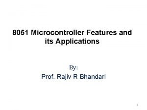 Features of 8051 microcontroller