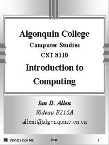 Algonquin college computer science