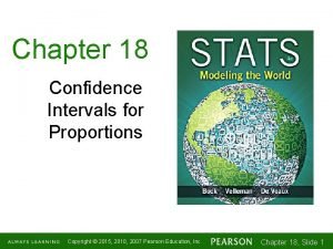 Chapter 18 confidence intervals for proportions