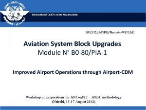 International Civil Aviation Organization SIP2012ASBUNairobiWP16 D Aviation System