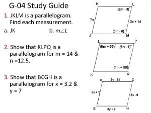 Show that klpq is a parallelogram