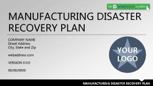 Disaster recovery plan for manufacturing company