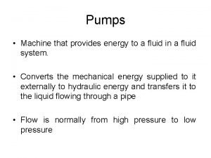 Classification of centrifugal pump