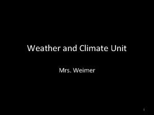 Weather and Climate Unit Mrs Weimer 1 2