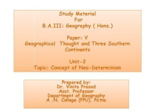 Study Material For B A III Geography Hons