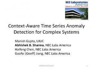 ContextAware Time Series Anomaly Detection for Complex Systems