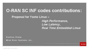 ORAN SC INF codes contributions Proposal for Yocto