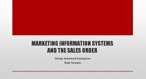 Sales information system