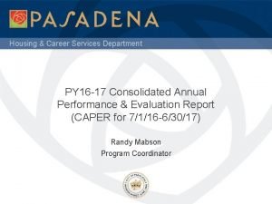 Housing Career Services Department PY 16 17 Consolidated