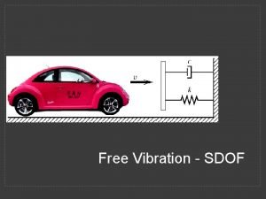 Free Vibration SDOF UNDAMPED FREE VIBRATION 7 UNDAMPED