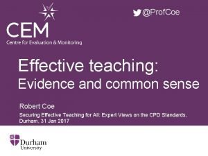 Effective teaching evidence and practice