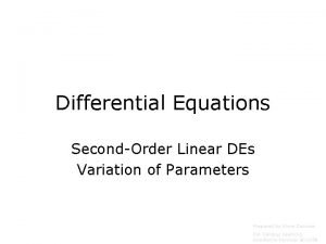 Method of variation of parameters