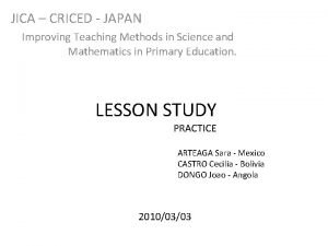 JICA CRICED JAPAN Improving Teaching Methods in Science