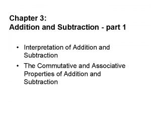 Chapter 3 Addition and Subtraction part 1 Interpretation