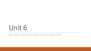 Unit 6 test radical functions