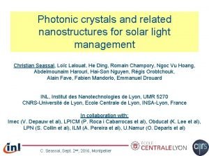 Photonic crystals and related nanostructures for solar light