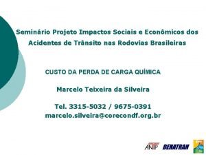 Seminrio Projeto Impactos Sociais e Econmicos dos Acidentes