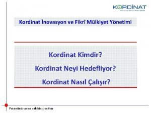 Kordinat novasyon ve Fikr Mlkiyet Ynetimi Kordinat Kimdir