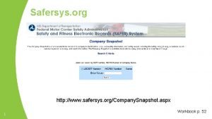 Safer company snapshot