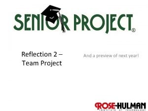 Team project reflection