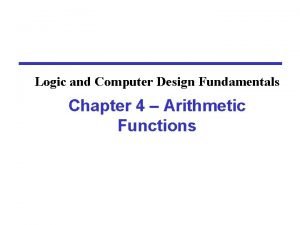 Logic and computer design fundamentals