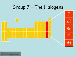 Group 7 The Halogens F Cl Br I