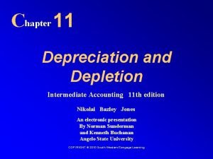 Chapter 11 depreciation impairments and depletion