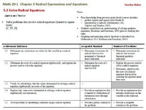 Lesson 20-1 radical expressions