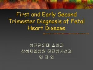 First and Early Second Trimester Diagnosis of Fetal