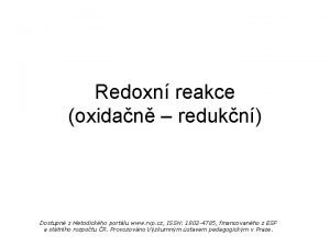 Redoxní rovnice