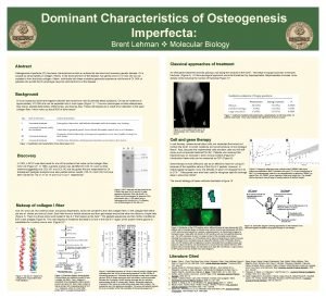 Dominant Characteristics of Osteogenesis Imperfecta Brent Lehman Molecular