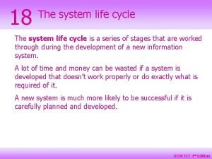 System life cycle System life cycle