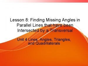 How to find missing angles in parallel lines