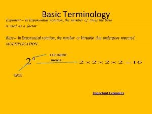 Exponent terminology