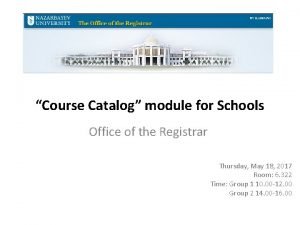 Course Catalog module for Schools Office of the