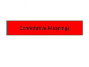 Denotative meaning example