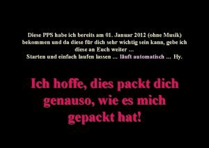 Diese PPS habe ich bereits am 01 Januar